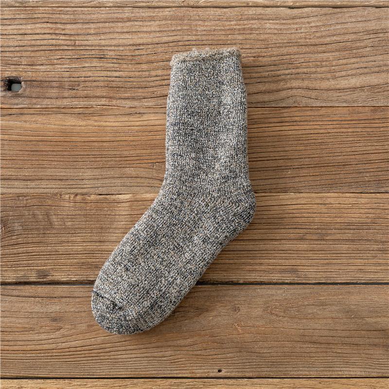 Men's Winter Athletic Outdoor Sports Socks Warm Thick Socks Cozy Wool Crew Socks 6 Pairs - CHALIER