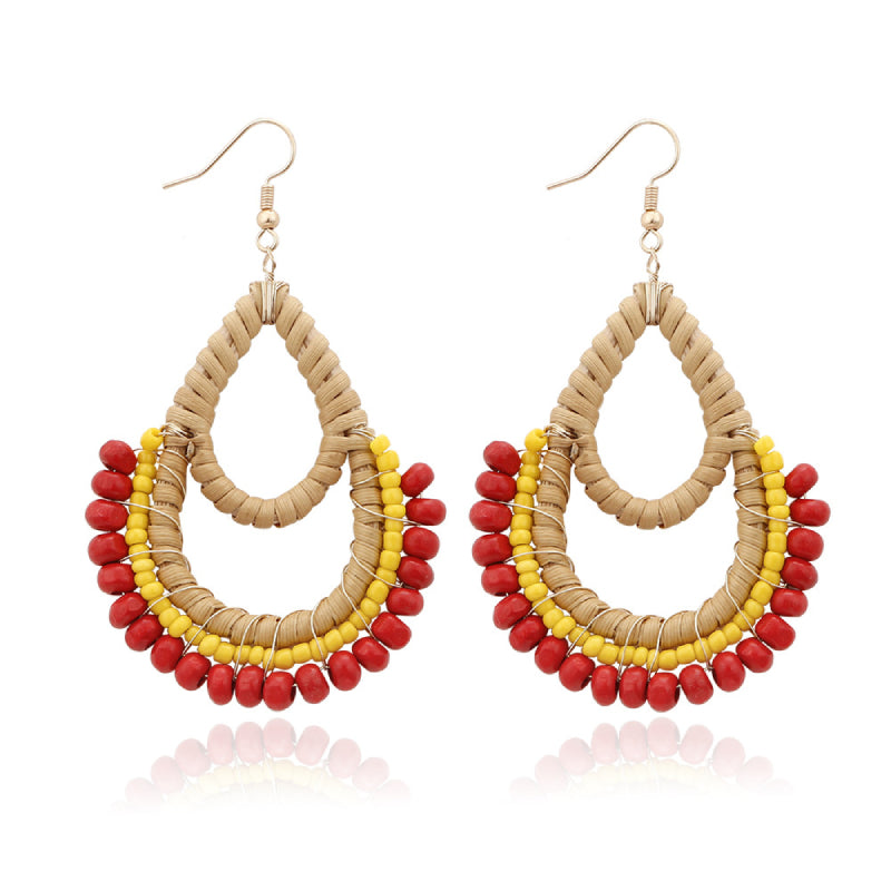 Female Bohemian Earrings Women Knitted Drop Earrings