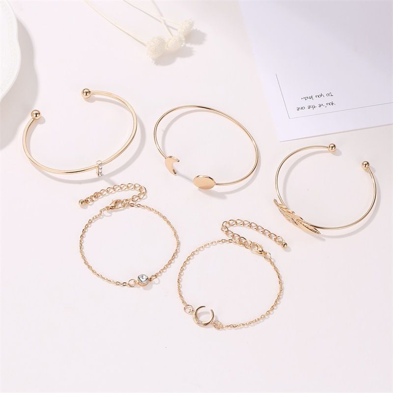 Female Fashionable Bracelets Women Gold Bohemia Design Jewelry Set