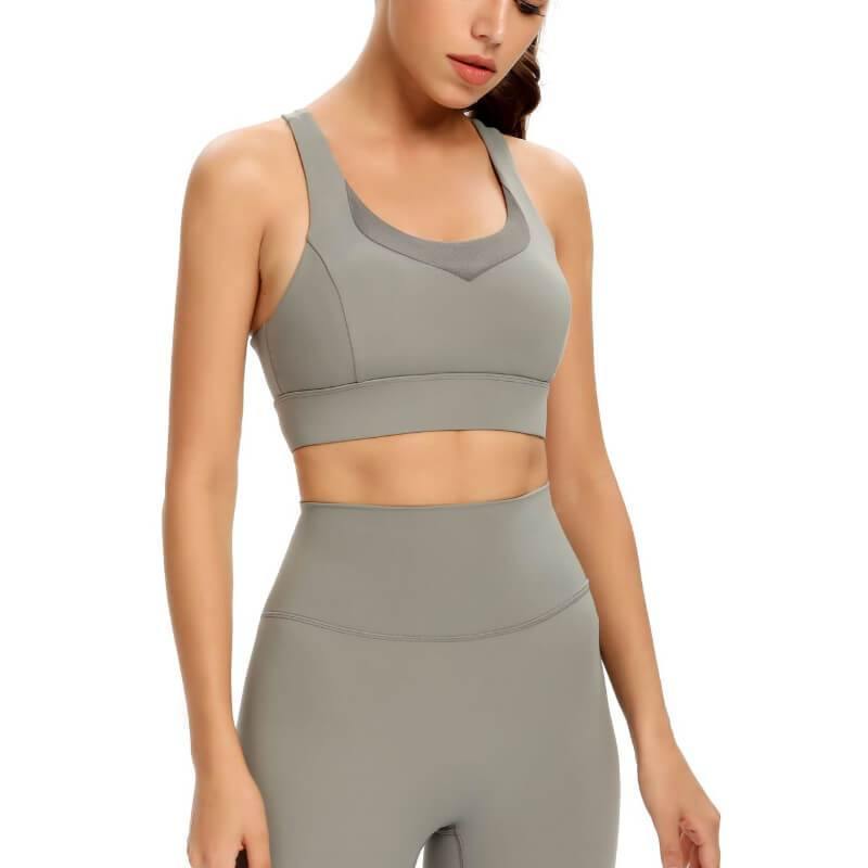 Womens Sports Bra Wireless Bra Racerback Removable Pads Workout Active Yoga Sports Bra - CHALIER