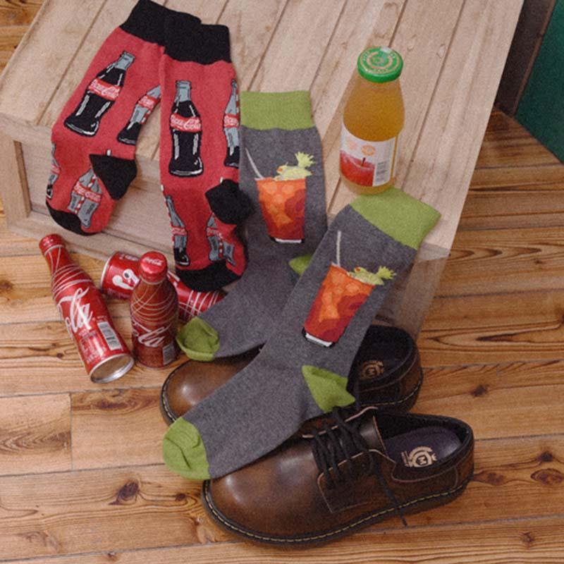 Mens Cotton Crew Crazy Fun Socks Abstract Art Novelty Hip Hop Socks - CHALIER