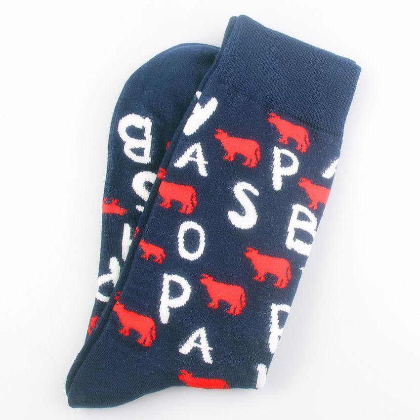 Chalier Men Cotton Socks Cartoon Animals 4 Pack - CHALIER