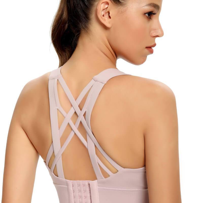 Women Sport Bra Crisscross Removable Pads Bra for Yoga Running Athletic Gym Workout Fitness - CHALIER