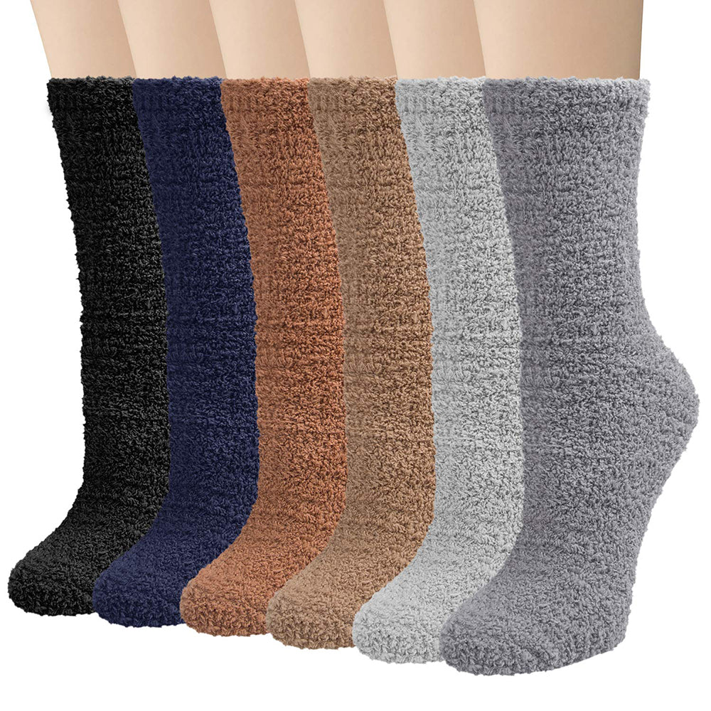Womens Winter Warm Fuzzy Cozy Fluffy Slipper Soft Socks Gifts 6 Pairs