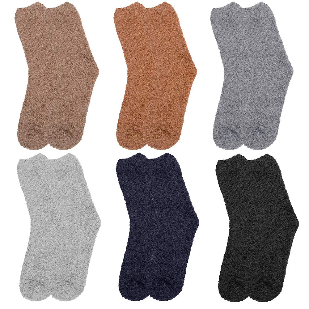 Womens Winter Warm Fuzzy Cozy Fluffy Slipper Soft Socks Gifts 6 Pairs