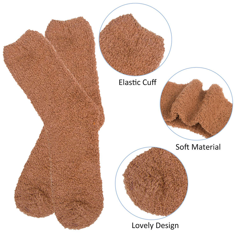 Womens Winter Warm Fuzzy Cozy Fluffy Slipper Soft Socks Gifts 6 Pairs
