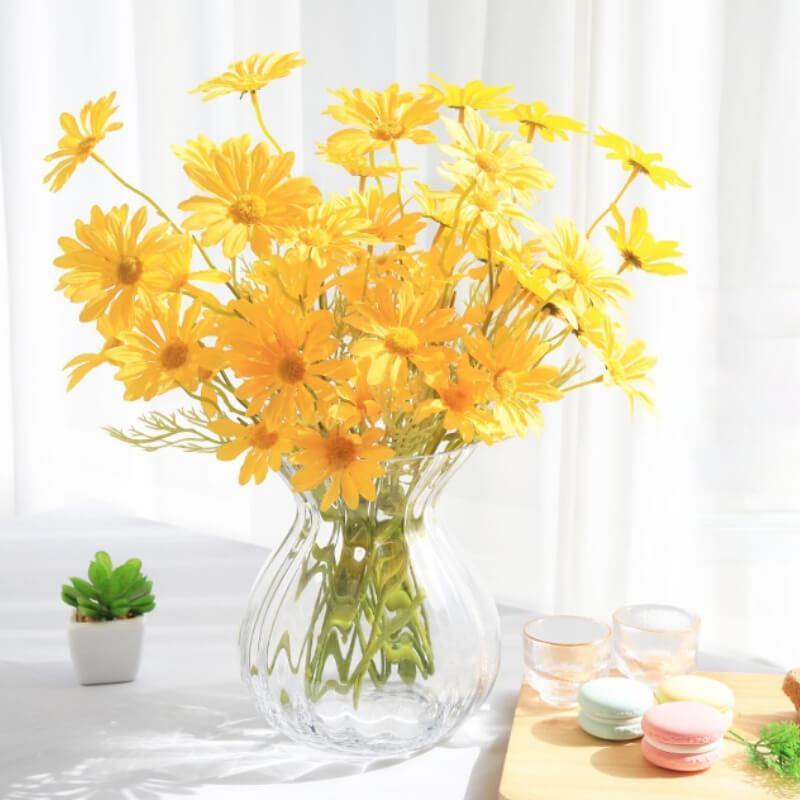 Artificial Silk Flowers Artificial Daisy Fake Wild Chrysanthemum Bouquet For Living Room Decoration Furnishings - CHALIER