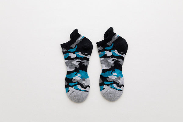 Chalier Men Sports Socks Camouflage Stripes Black
