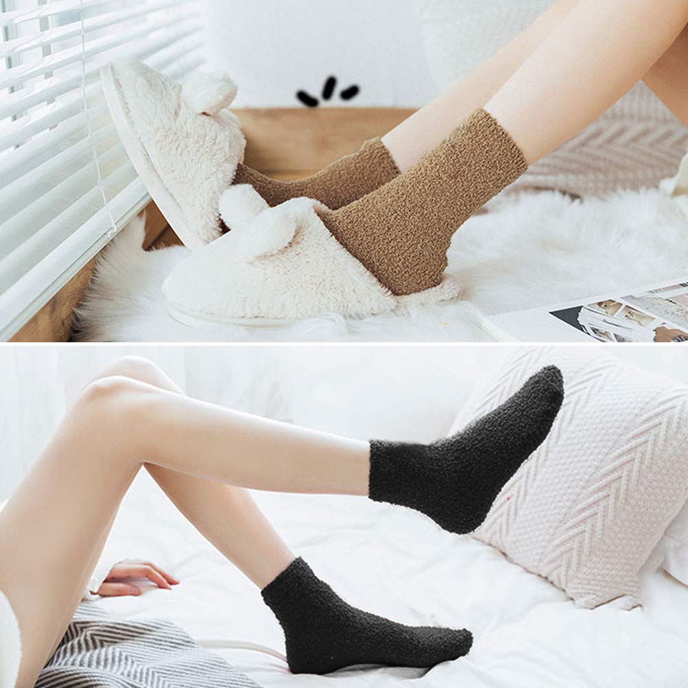 Womens Winter Warm Fuzzy Cozy Fluffy Slipper Soft Socks Gifts 6 Pairs