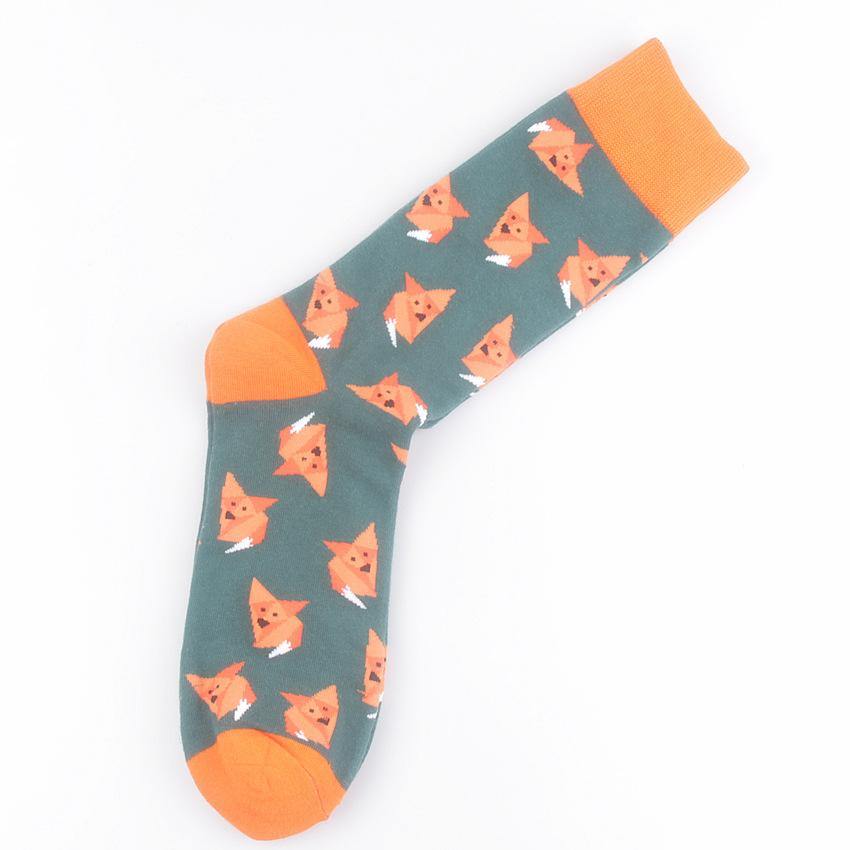 Chalier Men Cotton Socks Cartoon Animals Fox - CHALIER