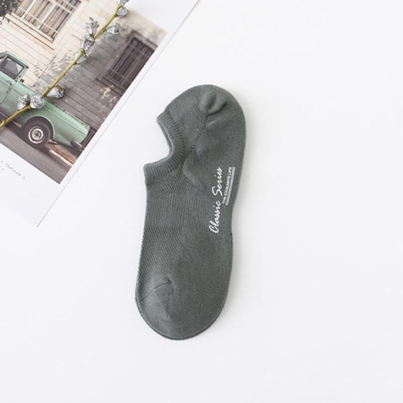 Chalier Men Cotton Sports Ankle Socks Mesh Dark Grey 1 Pair - CHALIER