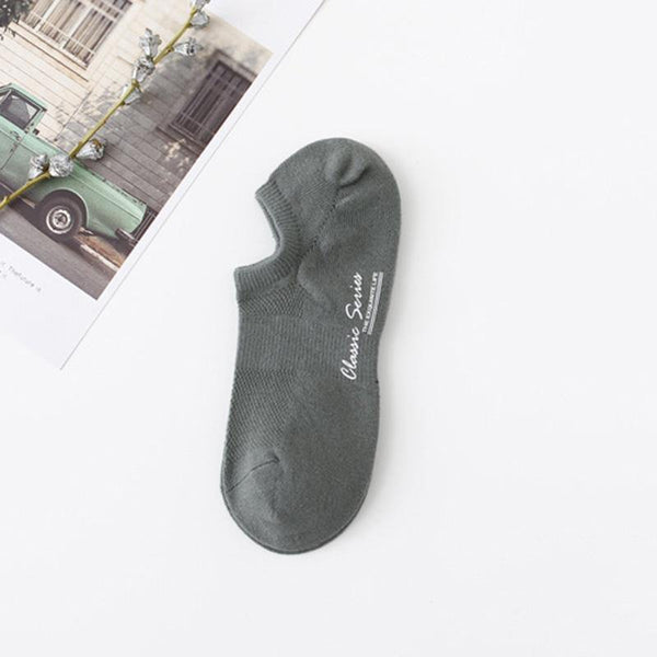 Chalier Men Cotton Sports Ankle Socks Mesh Dark Grey 1 Pair - CHALIER