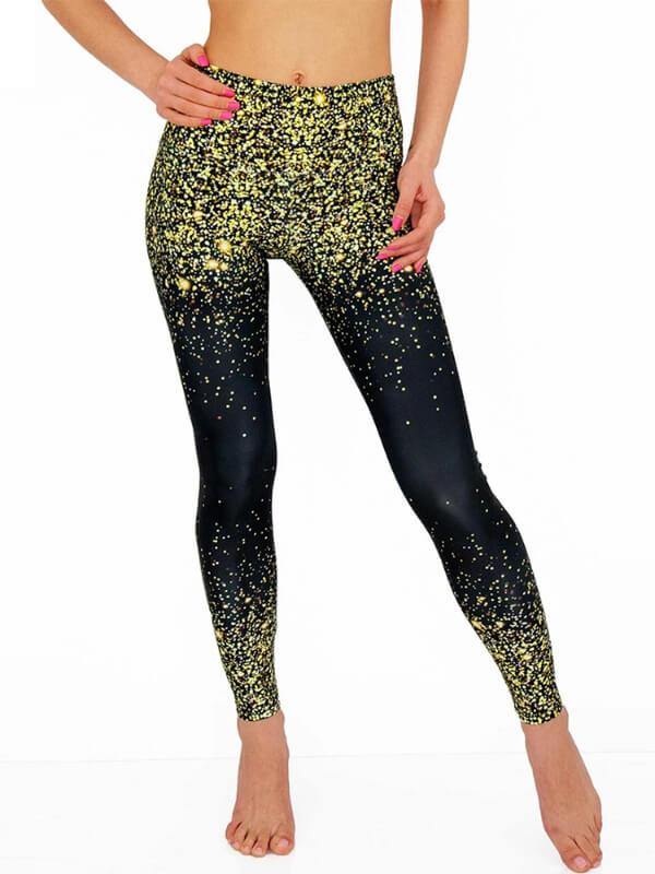 Women Floral Printed Details Leggings Yoga Pants - CHALIER