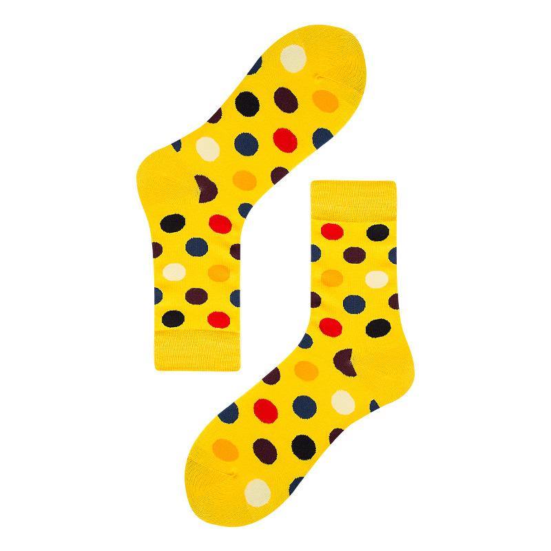 Womens & Mens Crew Happy Fun Socks Polka Dot Skate Socks Unisex - CHALIER