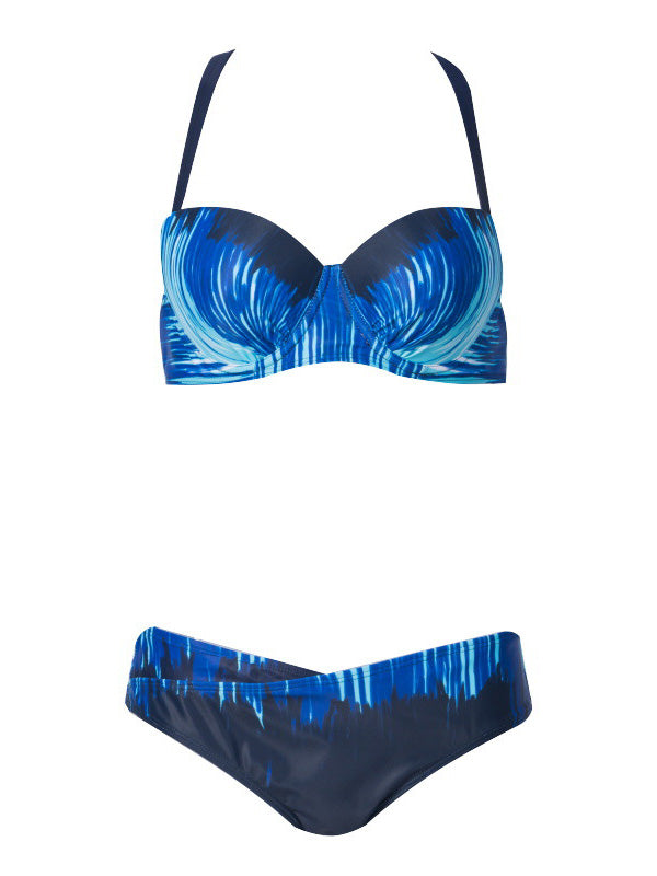 Women's Push Up Bikini Set Blue Separates