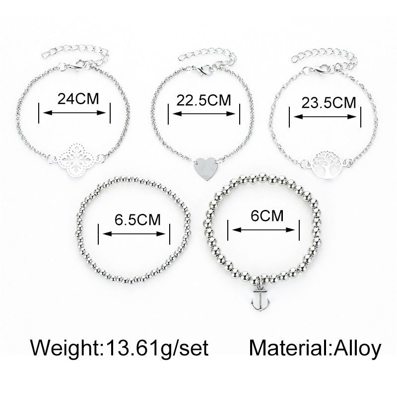 Female Hot Bracelets Women Silver Cool Design Jewelry Set