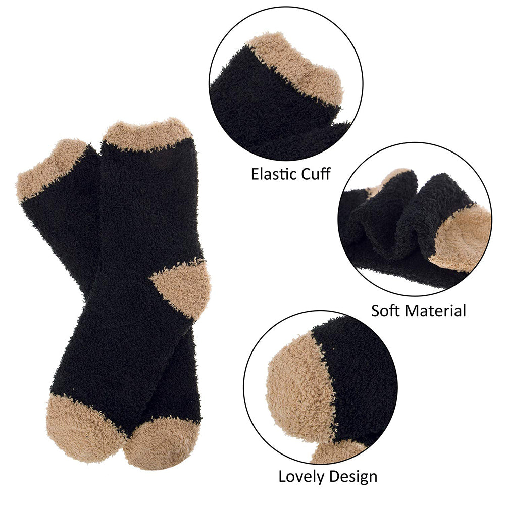 Womens Winter Warm Fuzzy Cozy Fluffy Soft Slipper Socks Gifts 6 Pairs