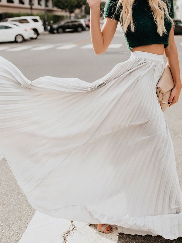 Women's Pleated Skirt Retro Fashion Skirt