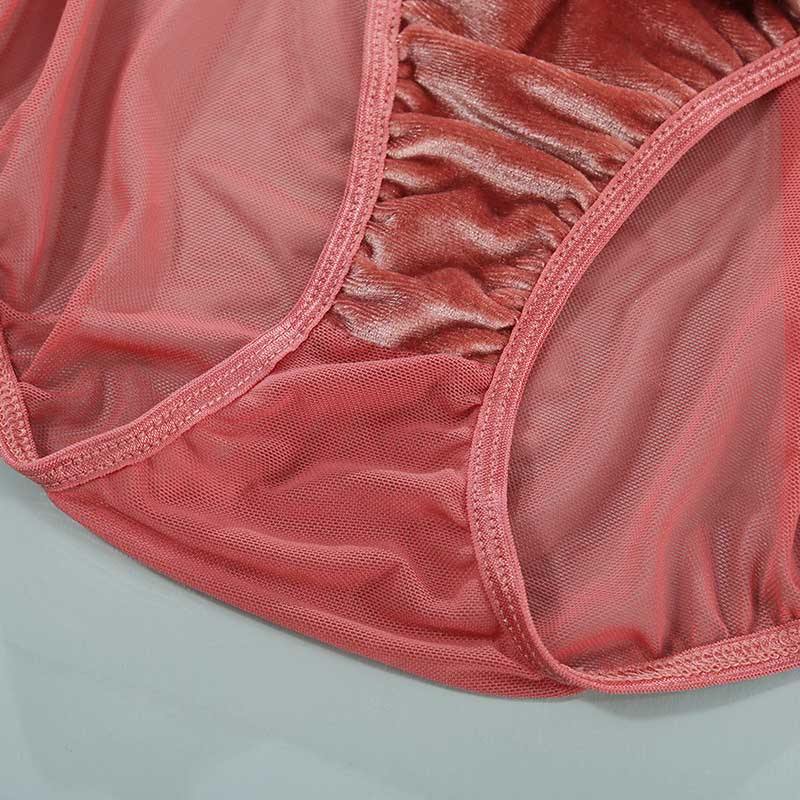 Womens Triangle Sexy Plus Size Bra and Panty Lace Velvet Soft Seamless Underwear Suits - CHALIER