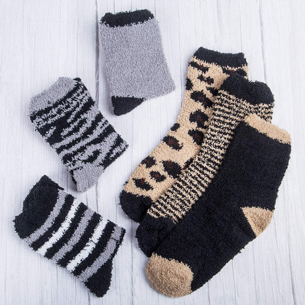 Womens Winter Warm Fuzzy Cozy Fluffy Soft Slipper Socks Gifts 6 Pairs
