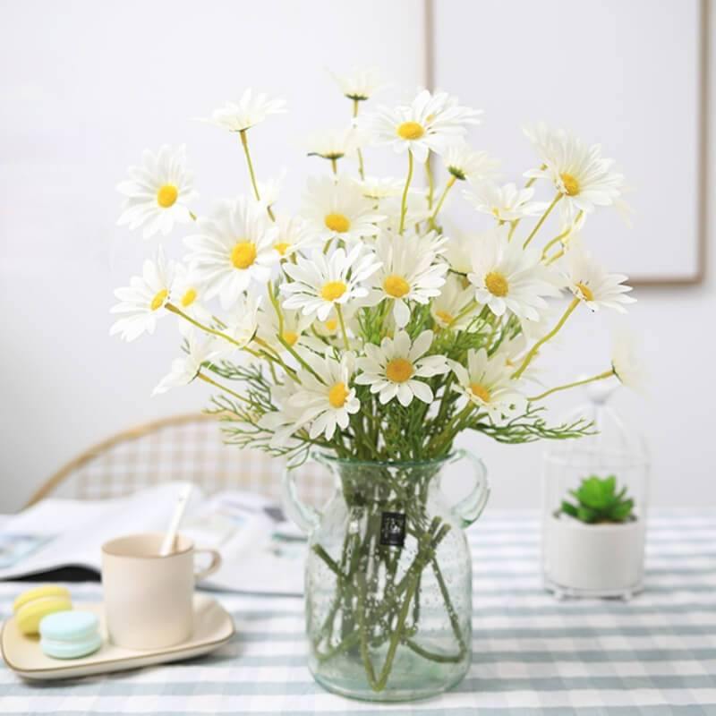 Artificial Silk Flowers Artificial Daisy Fake Wild Chrysanthemum Bouquet For Living Room Decoration Furnishings - CHALIER