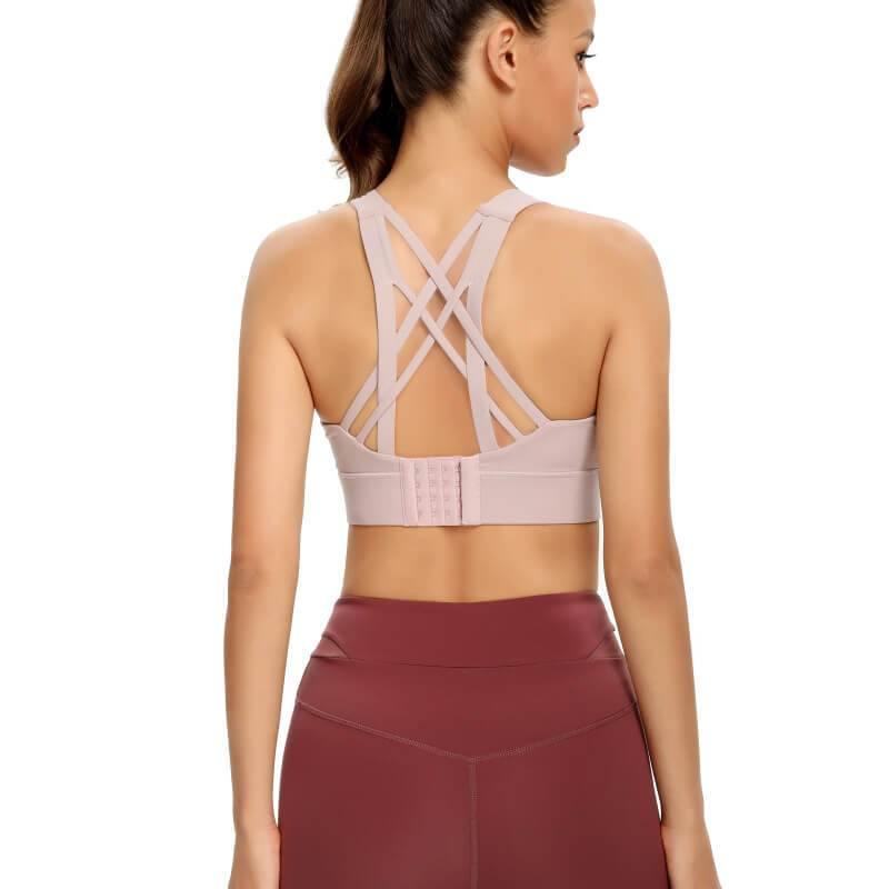 Women Sport Bra Crisscross Removable Pads Bra for Yoga Running Athletic Gym Workout Fitness - CHALIER
