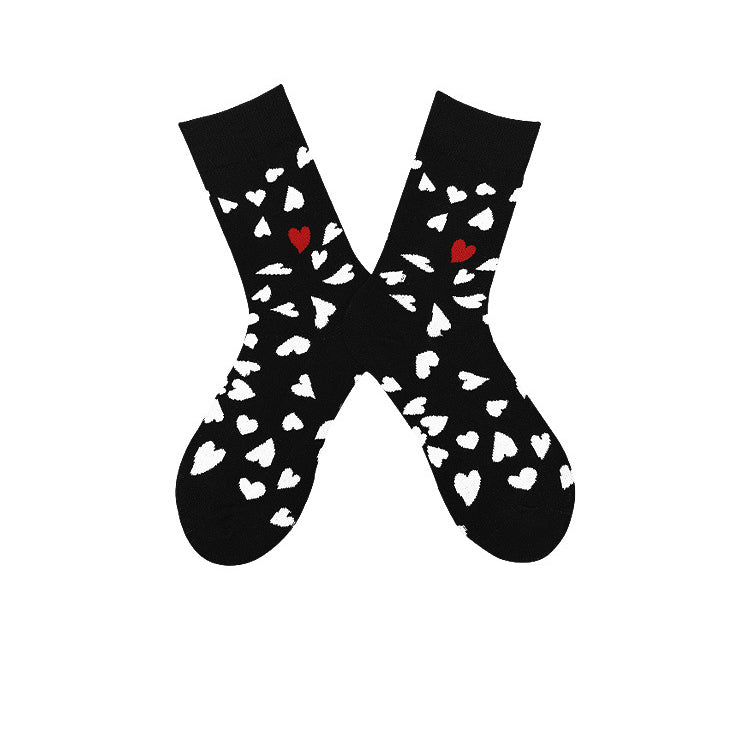 Chalier Mens Casual Cartoon Heart Cotton Socks