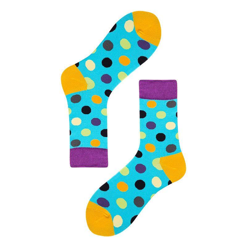 Womens & Mens Crew Happy Fun Socks Polka Dot Skate Socks Unisex - CHALIER