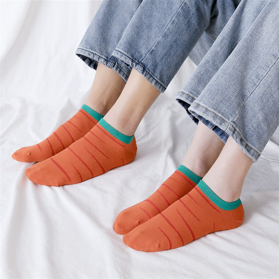 Chalier Mens Casual Ankle Street Hip-hop Red Socks