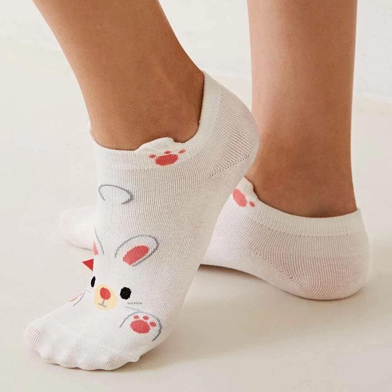 Womens Cartoon Animals Pattern Cute Funny Ankle Socks 4 pairs - CHALIER