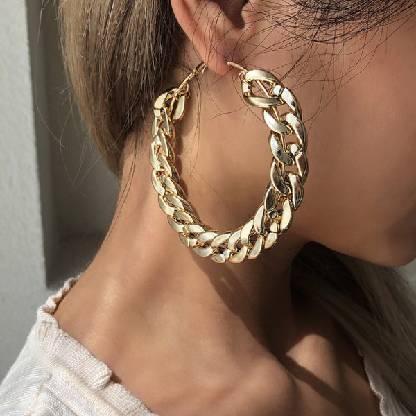 Female Fashionable Earrings Women Golde Hoops Drop Earrings