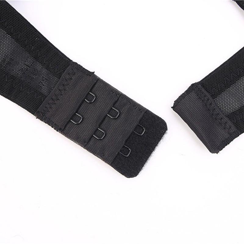 Ultra-thin Sexy Lingerie Plus Size Black Transparent Mesh Bra and Panty Set - CHALIER