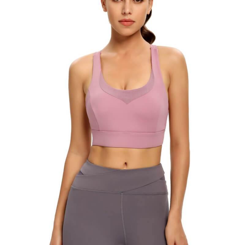 Womens Sports Bra Wireless Bra Racerback Removable Pads Workout Active Yoga Sports Bra - CHALIER