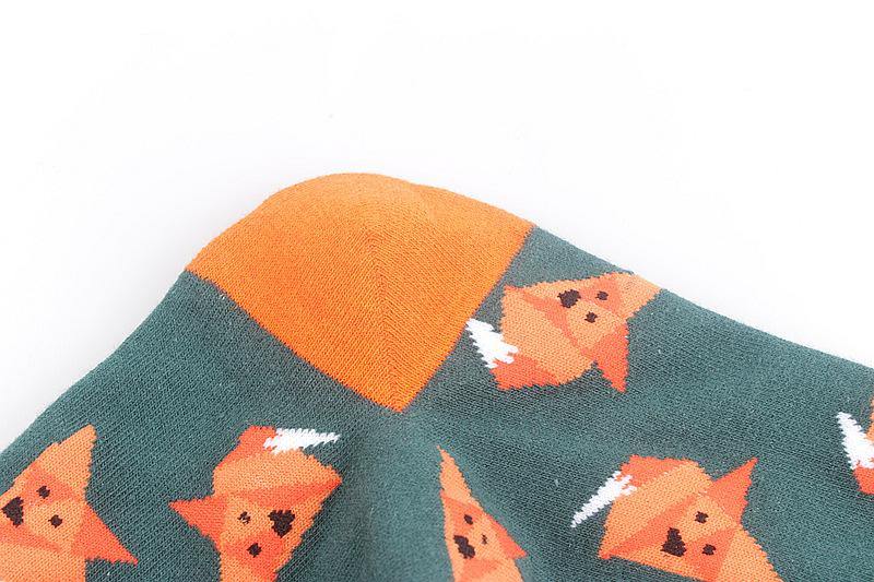 Chalier Men Cotton Socks Cartoon Animals Fox - CHALIER