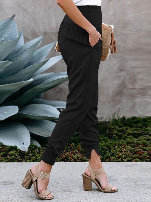 Chalier Pocketed Cotton Solid Casual Joggers - CHALIER