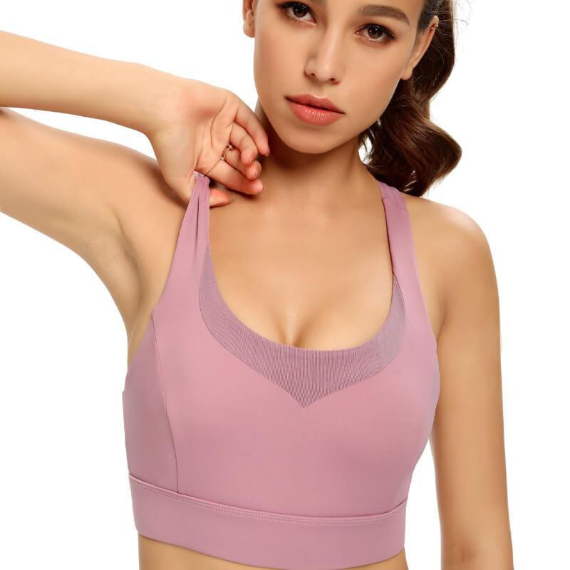 Womens Sports Bra Wireless Bra Racerback Removable Pads Workout Active Yoga Sports Bra - CHALIER
