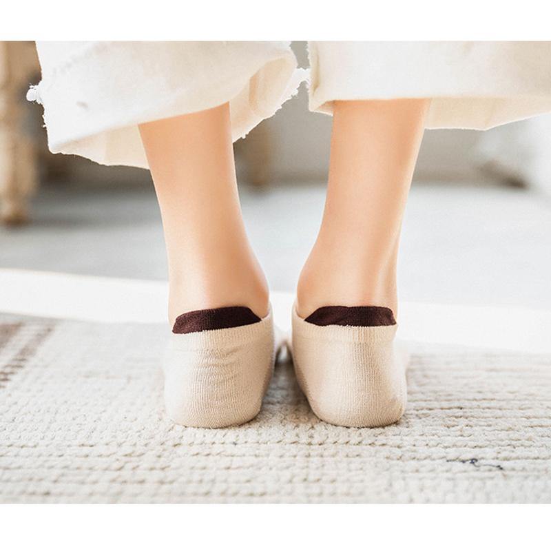 Womens Socks 10 Pairs Solid Color Socks Novel Fun Cute Cotton Ankle Socks - CHALIER