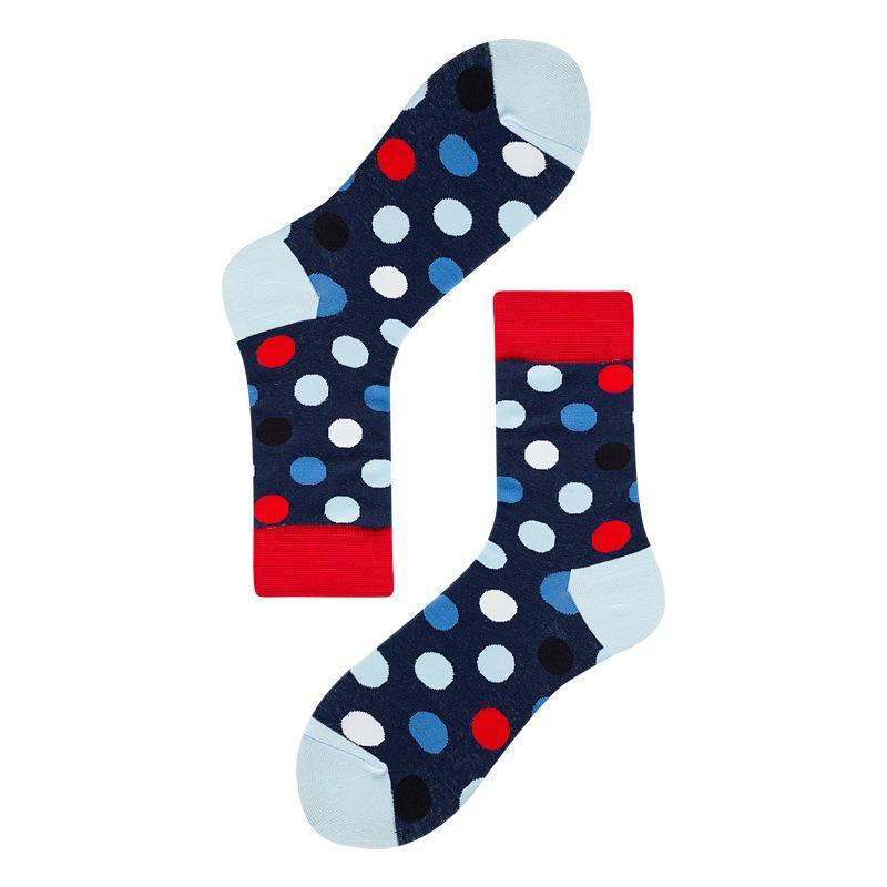 Womens & Mens Crew Happy Fun Socks Polka Dot Skate Socks Unisex - CHALIER