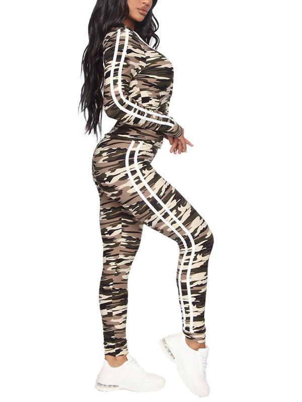 Women's Sports Outfit Floral Prints Long Sleeve Coat&Pants Set - CHALIER