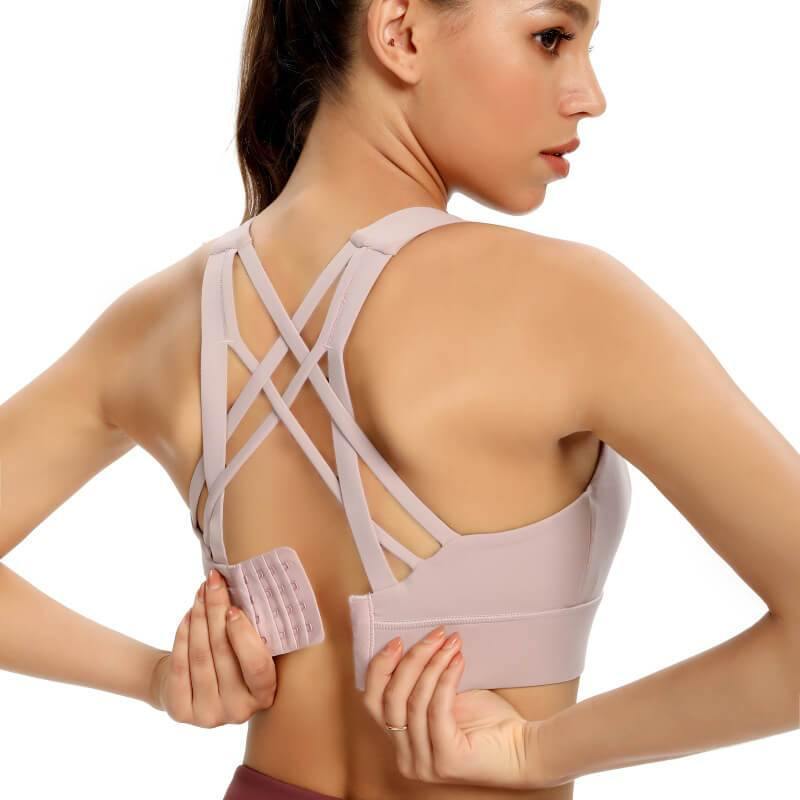 Women Sport Bra Crisscross Removable Pads Bra for Yoga Running Athletic Gym Workout Fitness - CHALIER