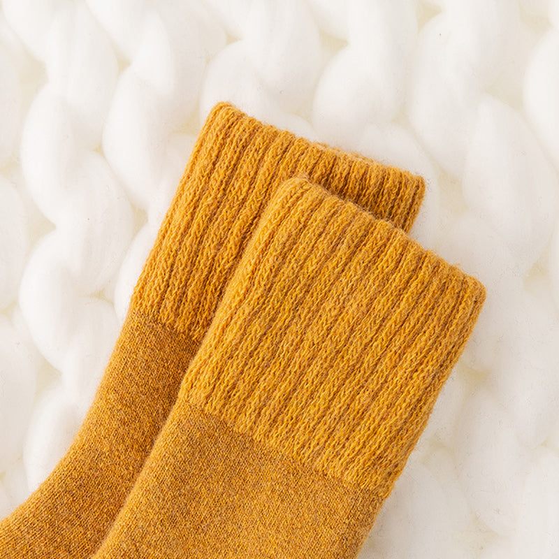 Womens Thickened Wool Winter Crew Socks 5 Pairs