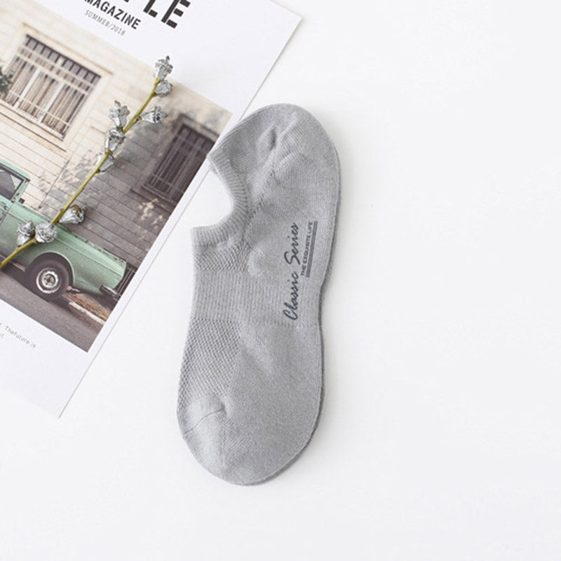 Chalier Mens Cotton Sports Ankle Socks 1 Pair Mesh Grey