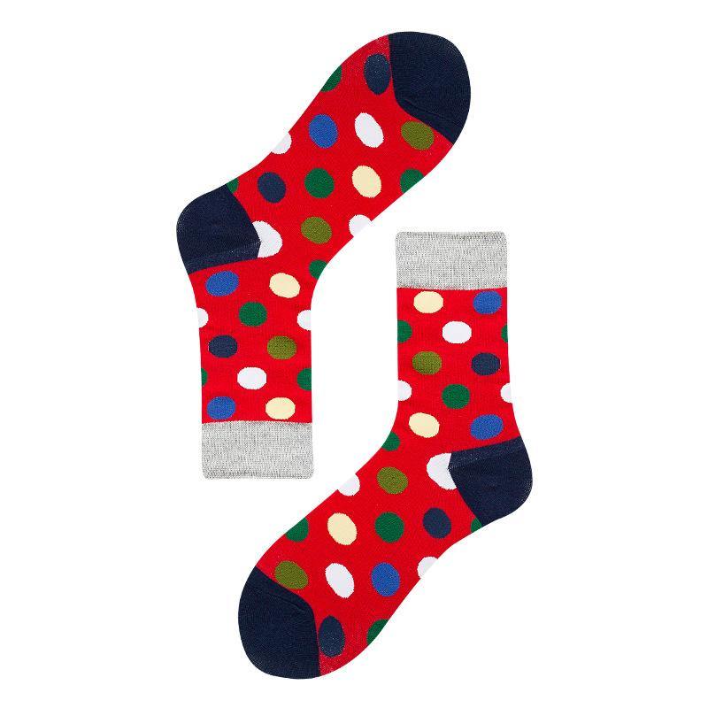 Womens & Mens Crew Happy Fun Socks Polka Dot Skate Socks Unisex - CHALIER