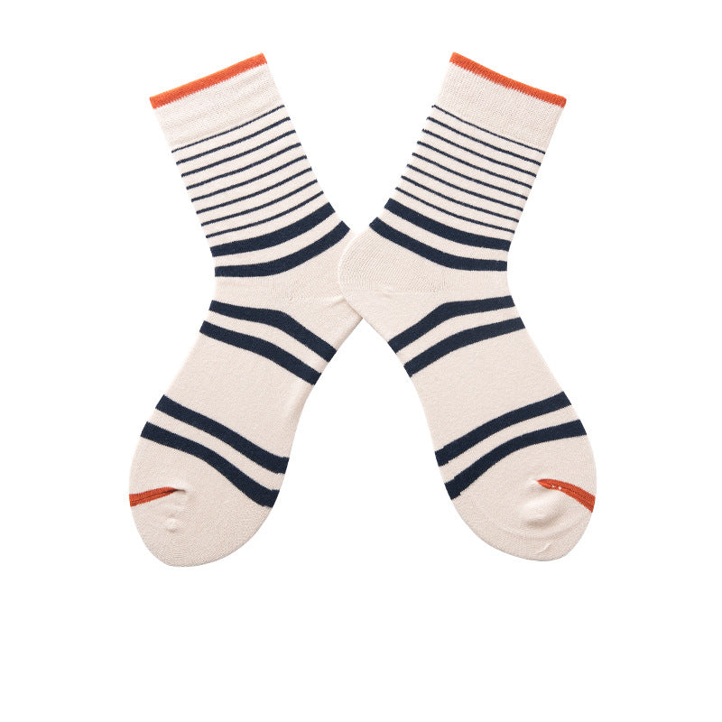 Chalier Mens Casual Cartoon Stipe Cotton Socks