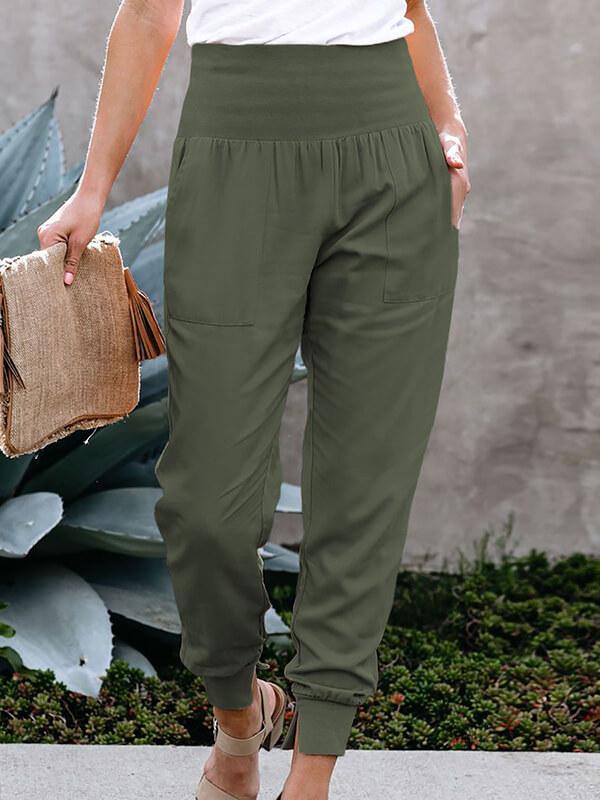 Chalier Pocketed Cotton Solid Casual Joggers - CHALIER