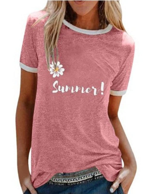Women Casual Simple Short Sleeve T-Shirt