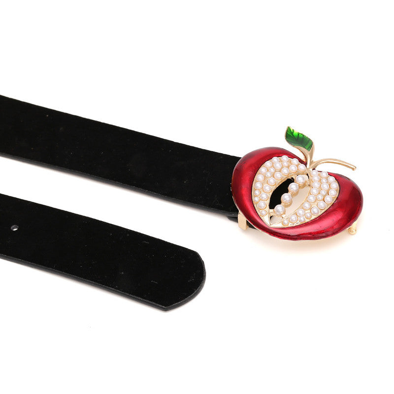Women Design Dress Belt Fashion Apple Metal Belt