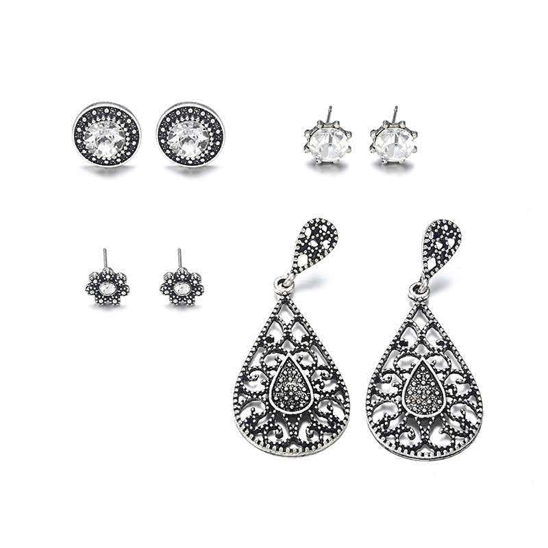 Female Bohemian Earrings Women Sliver Drop Earrings Set