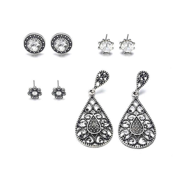 Female Bohemian Earrings Women Sliver Drop Earrings Set