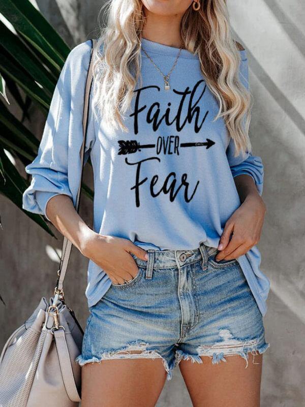 Letter Printed Round Neck Casual T-Shirt - CHALIER